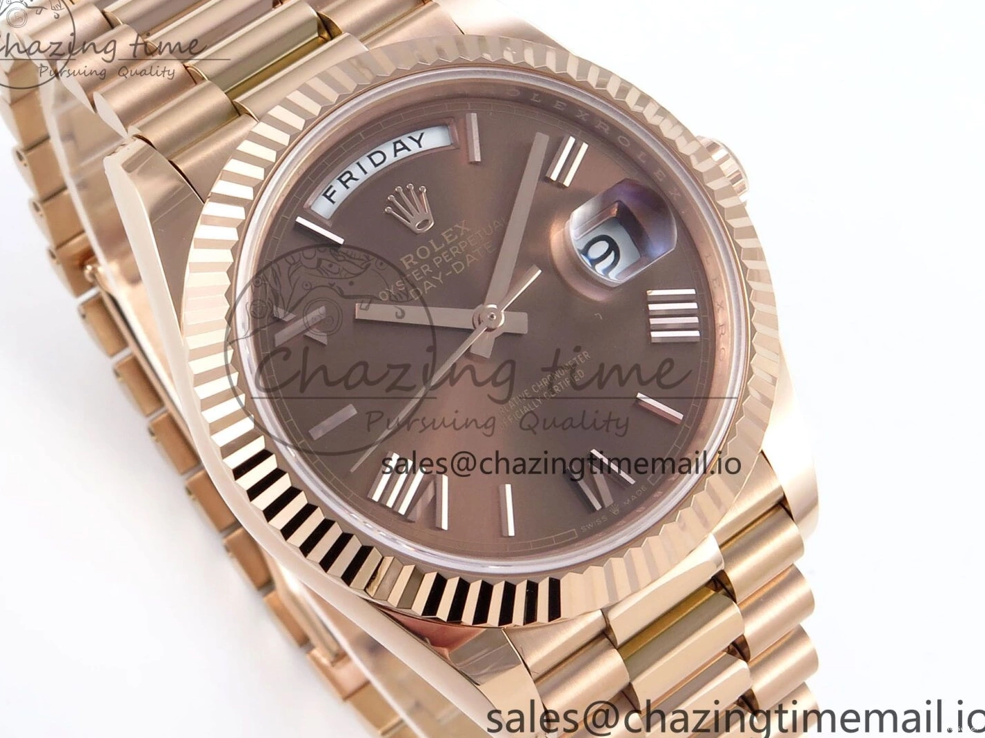 Edition RG Best Weight) Noob on Roman A2836 Bracelet 228235 Dial President 1:1 Date 40 Day (Gain Brown 0503
